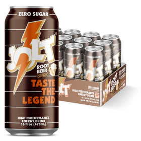 REDCON1 JOLT Root Beer can front view highlighting bold energy and crisp flavor.