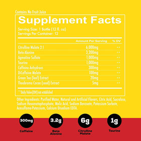 Redcon1 Total War Tiger's Blood label front highlighting stimulant and amino benefits
