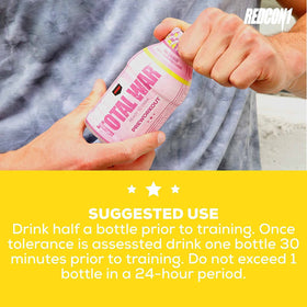 Redcon1 Total War serving glass demonstrates ready-to-sip endurance for workouts