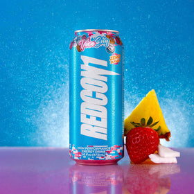 REDCON1 Energy Vice City pouring shot highlights crisp flavor and zero sugar.