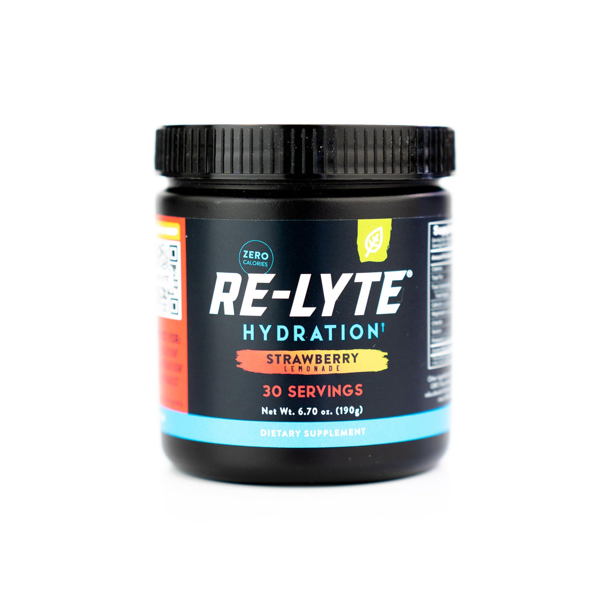 Redmond Re-Lyte strawberry-lemonade jar front for daily hydration support.