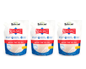 Redmond Real Salt close-up of ancient fine sea salt granules for seasoning.