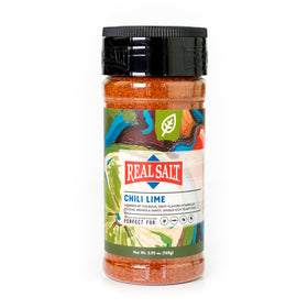 Redmond Real Salt Chili Lime seasoning bottle pour adds tangy flavor