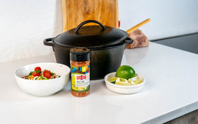 Redmond Real Salt Chili Lime spice blend in a kitchen jar
