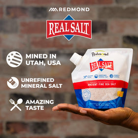 Redmond Real Salt crystal close-up highlighting natural mineral texture.