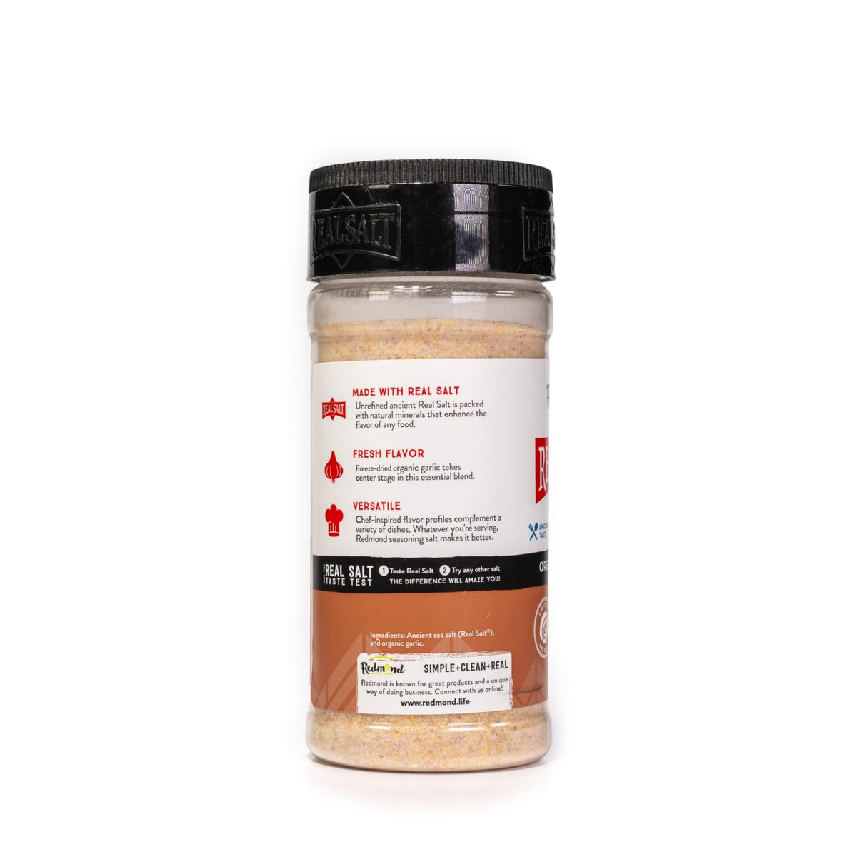 Redmond Real Salt Garlic Salt plated dish demonstrates versatile use on meat and vegetables