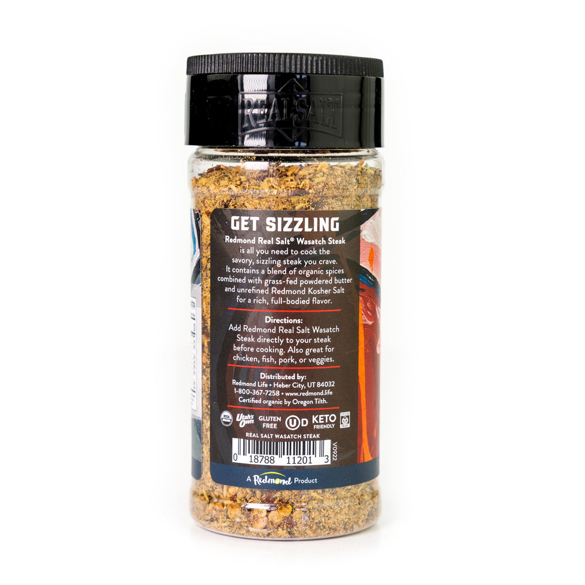Redmond Real Salt Wasatch Steak grill-ready mix elevates steak and vegetables.