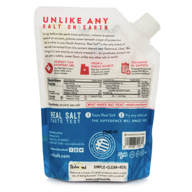 Redmond Real Salt shaker pour showing even distribution and clean flavor.