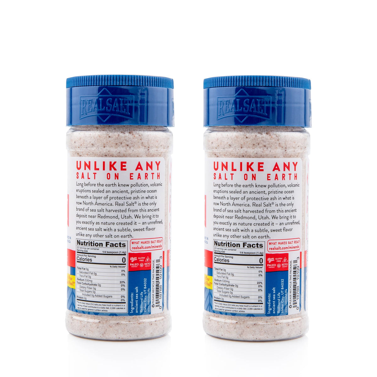 Close-up of Redmond Real Sea Salt grains showing natural mineral specks.
