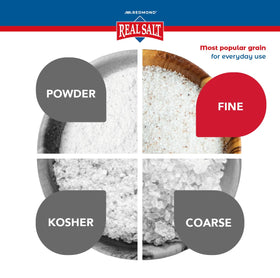 Unrefined Real Sea Salt packaging emphasizing additive-free quality