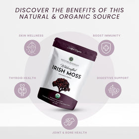 USDA Organic sea moss label from Red's Pure Botanicals signaling clean sourcing