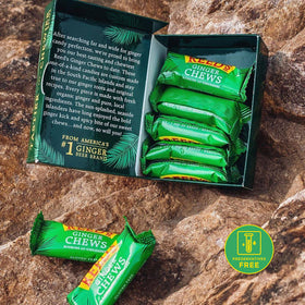 Reed's Ginger Chews gluten-free, vegan candy with warm, sweet-spicy taste.