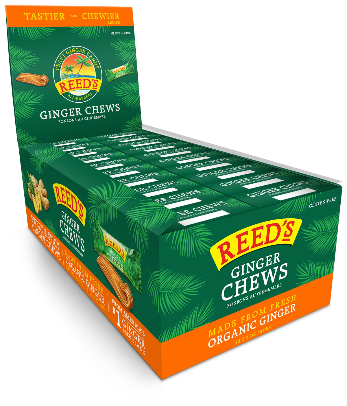 Reed's Ginger Chews individually wrapped for on-the-go snacking with bold flavor.