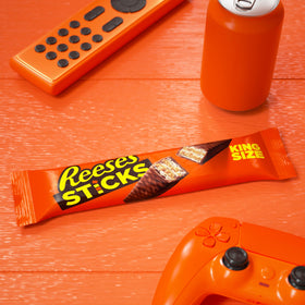 REESE'S STICKS office snack station setup for easy desk snacking.