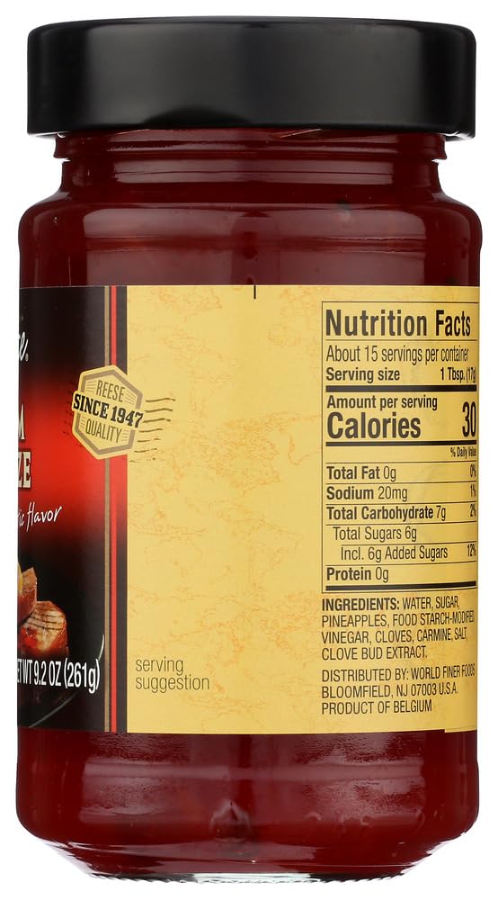 Reese Gourmet Ham Glaze at a holiday table with two jars