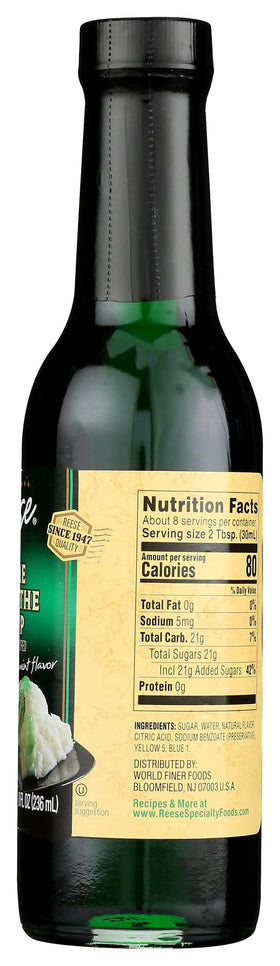 Coffee topping with Reese creme de menthe syrup for a refreshing twist.