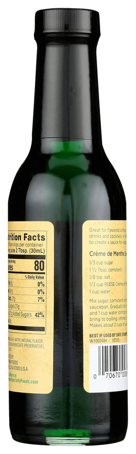 Dessert drizzle of Reese creme de menthe syrup over ice cream for a minty finish.