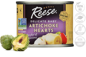 Reese artichoke hearts dip setup for flavorful Mediterranean appetizers.