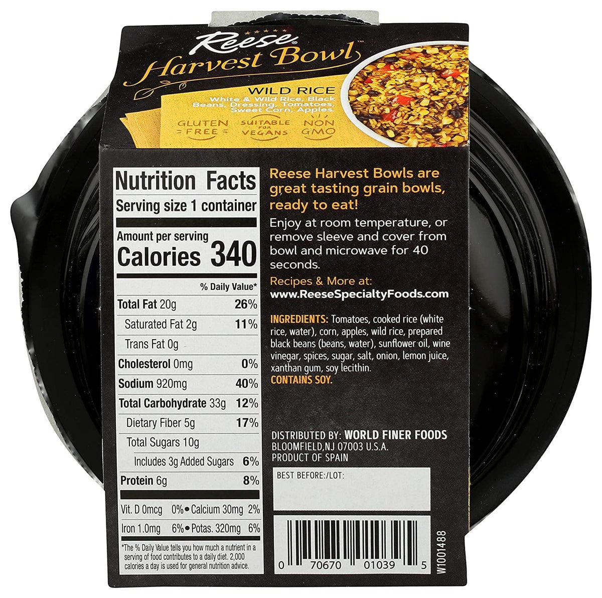 Gluten-free and Non-GMO verified label on Reese packaging.
