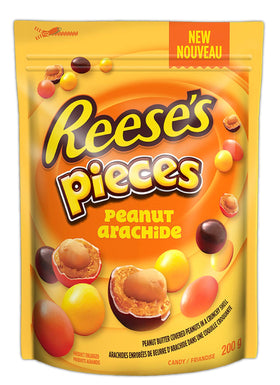 Reese Pieces chocolate candies with peanut center in a 200g package for sharing.