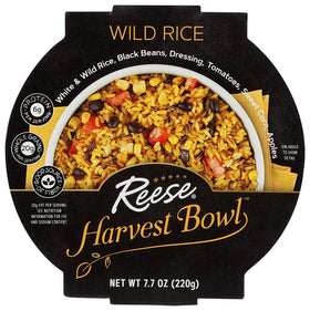 Reese Wild Rice Harvest Bowl packaging shown, quick and convenient meal option.