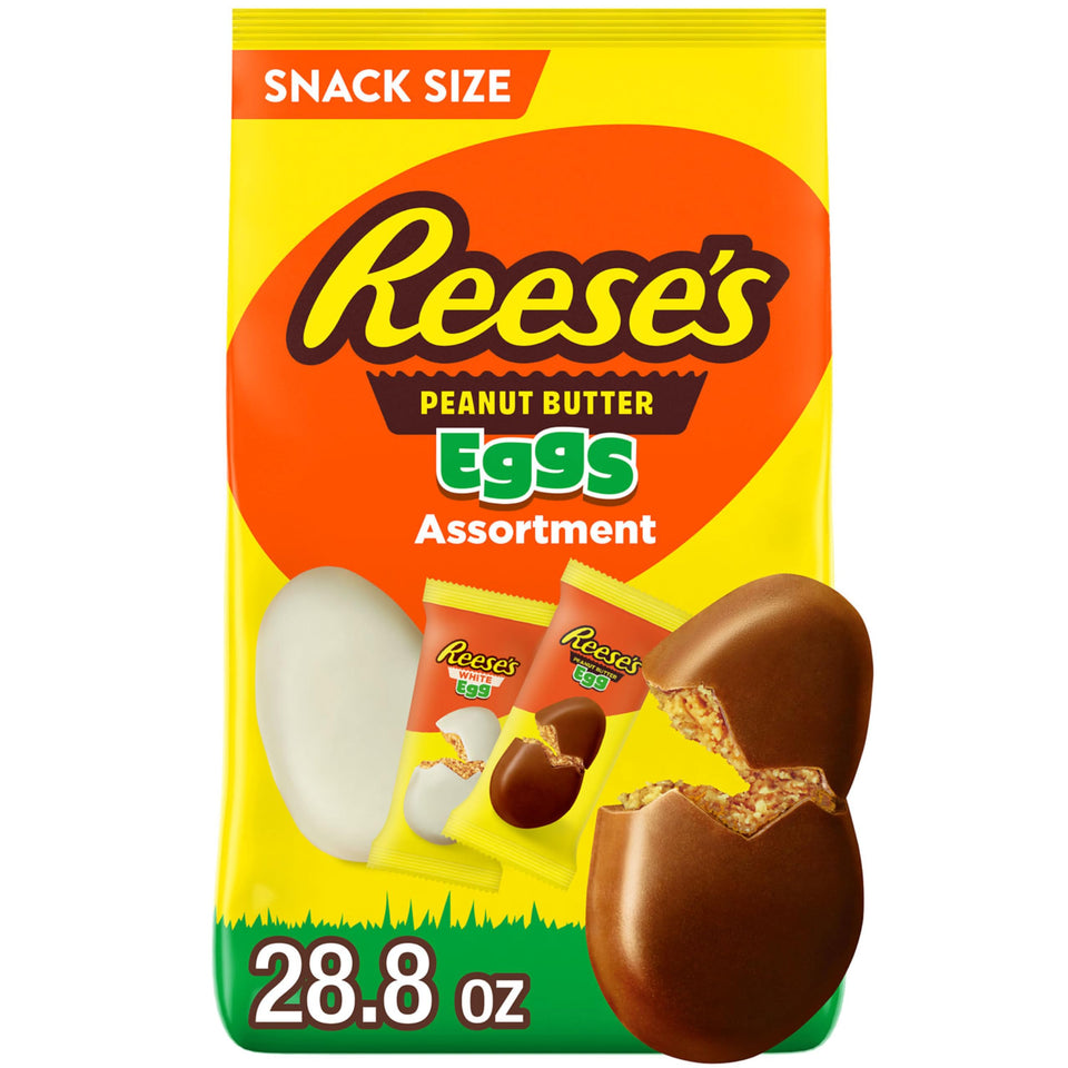 Reese's assorted snack-size eggs bag front, ideal for Easter baskets