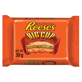 Close-up of peanut butter filling in Reese's Big Cup.