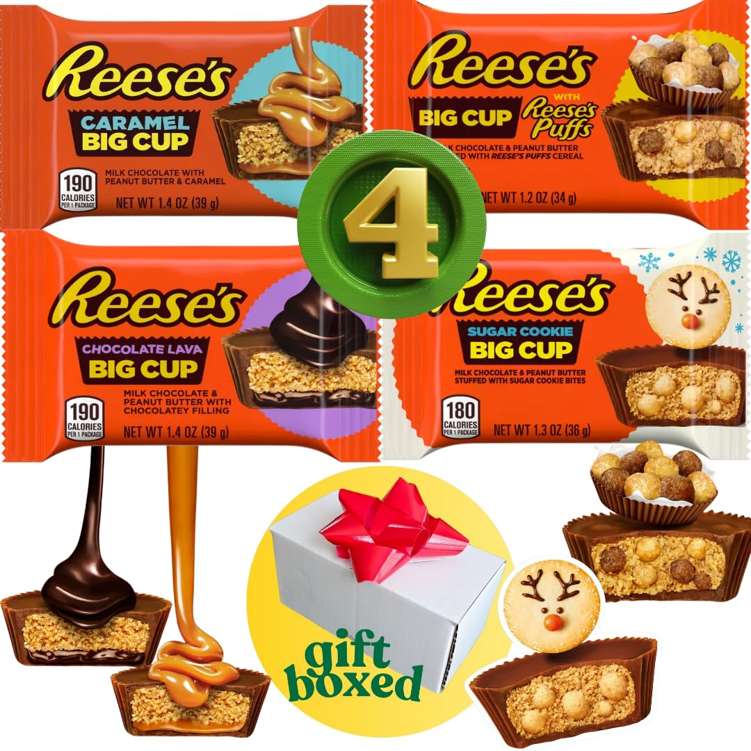 Reese's Big Cup caramel flavor in gift-ready box, ideal for sharing
