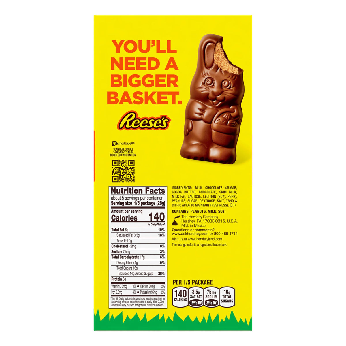 Reese's Easter bunny candy wrapped for sharing during family gatherings
