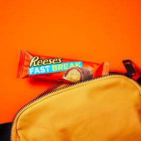 Box of REESE'S FAST BREAK on a dessert tray for parties.
