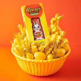 Reese's milk chocolate bunny in an Easter basket for creamy indulgence