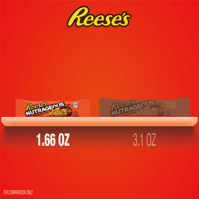 REESE'S NUTRAGEOUS bars with peanuts and chocolate, ideal snack.