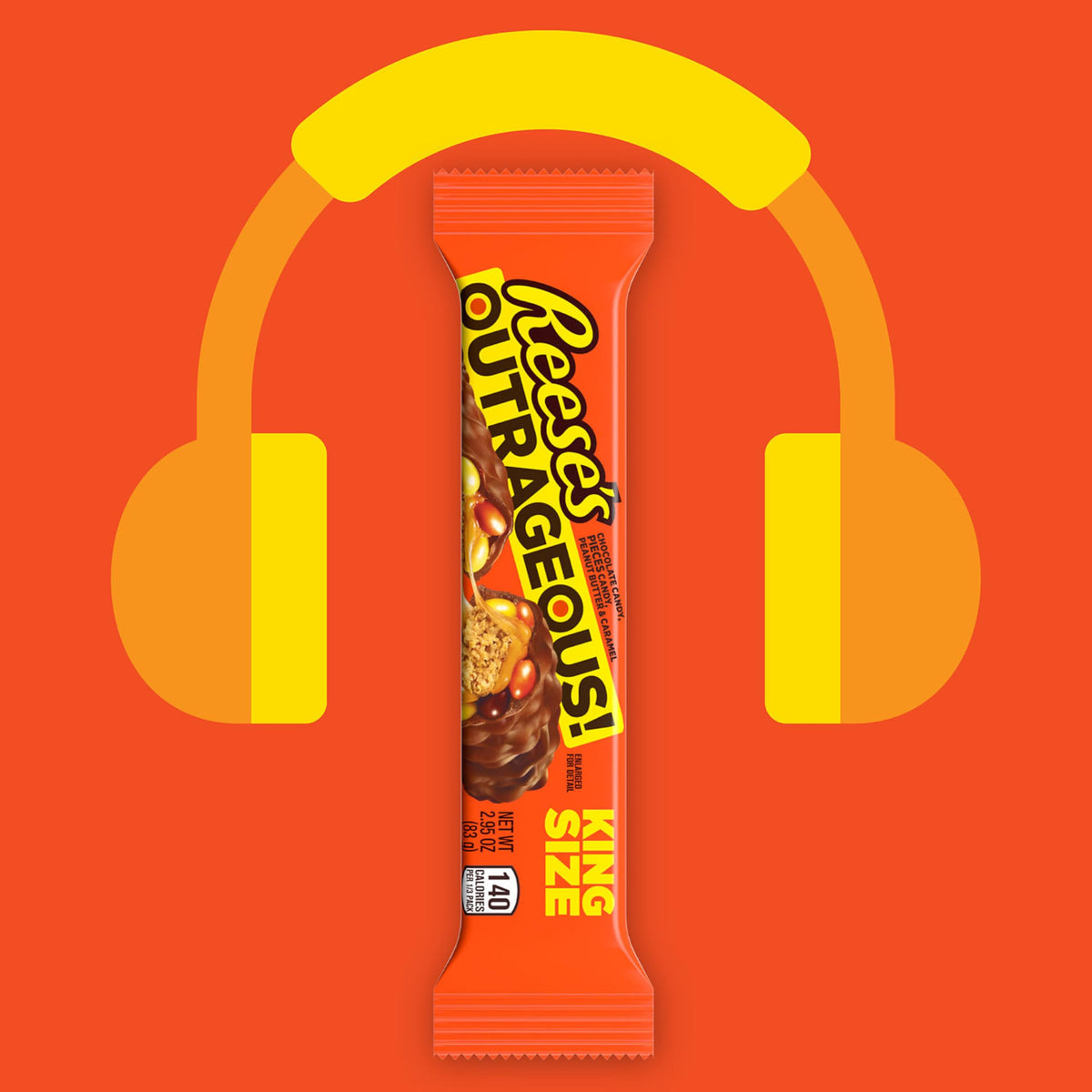 Kosher-certified Reese's Outrageous chocolate bars, individually wrapped for vending or gifts.