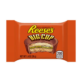 Reese's Peanut Butter Big Cup close-up shows creamy peanut butter center.