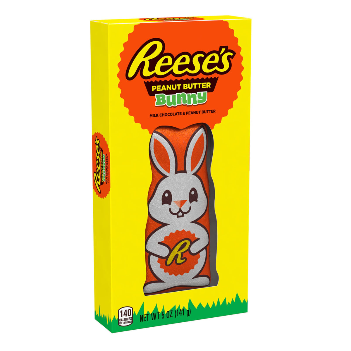 Reese's peanut butter center bunny shows creamy filling and a satisfying bite