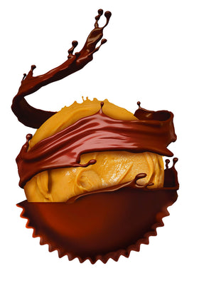 Reese's Peanut Butter Lover's Cup cross-section showing double filling
