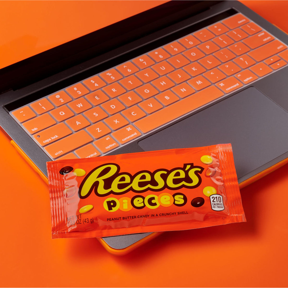 Reese's Pieces displayed at events to attract guests with colorful treats.