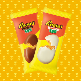 Reese's eggs served with milk for a classic springtime treat