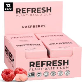 Refresh Gum garden mint 12-pack in eco-friendly packaging for on-the-go freshness