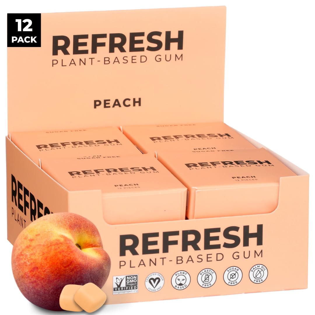 Refresh Gum Garden Mint pack shot showing plastic-free packaging and vibrant flavor