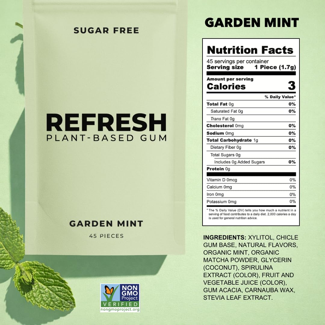 Refresh Gum Garden Mint vegan symbol on label