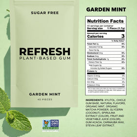 Refresh Gum Garden Mint vegan symbol on label