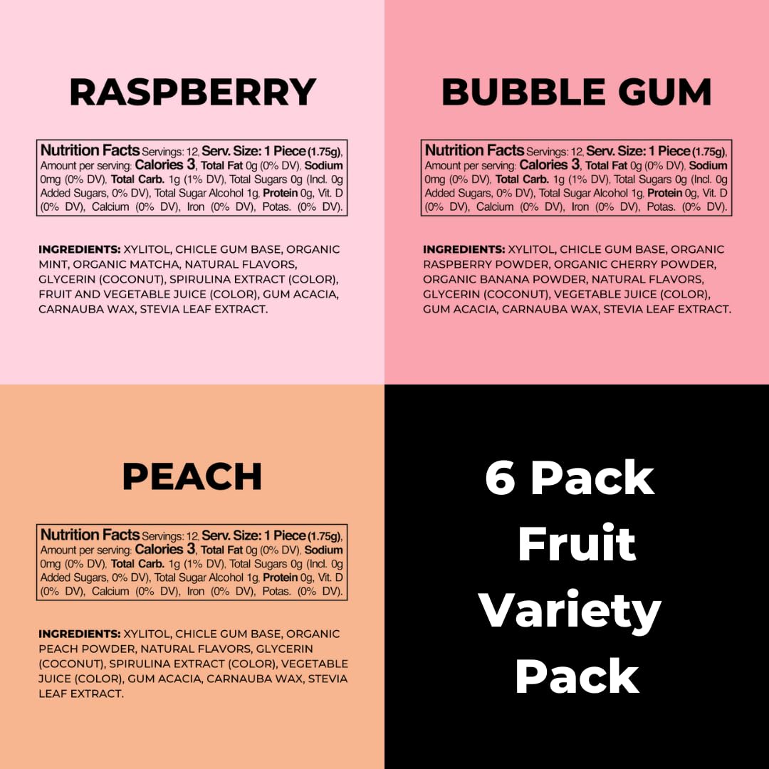 Refresh Gum natural mint flavor swatch suggesting refreshing breath throughout the day.