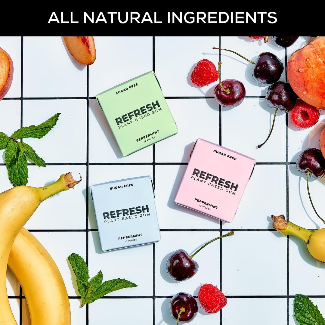 Refresh Gum raspberry powder illustrates vibrant organic flavor