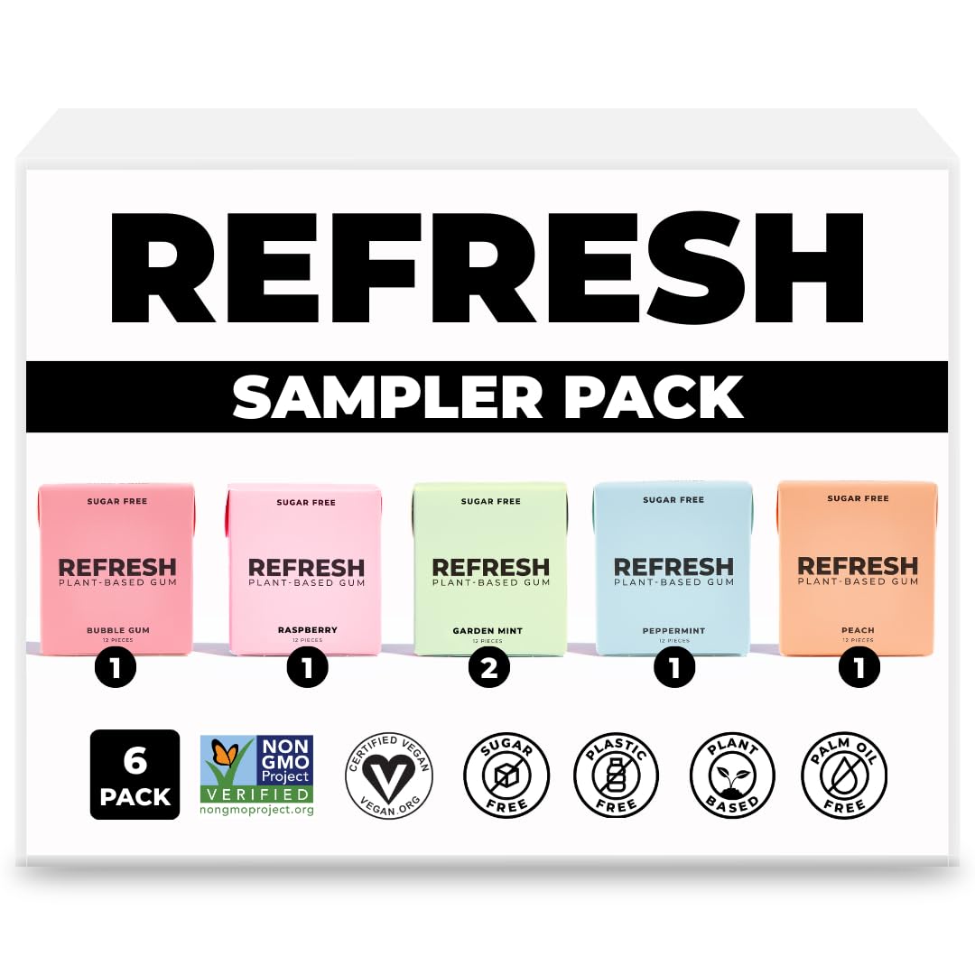 Refresh Gum sampler pack showcasing diverse flavors for on-the-go refreshment