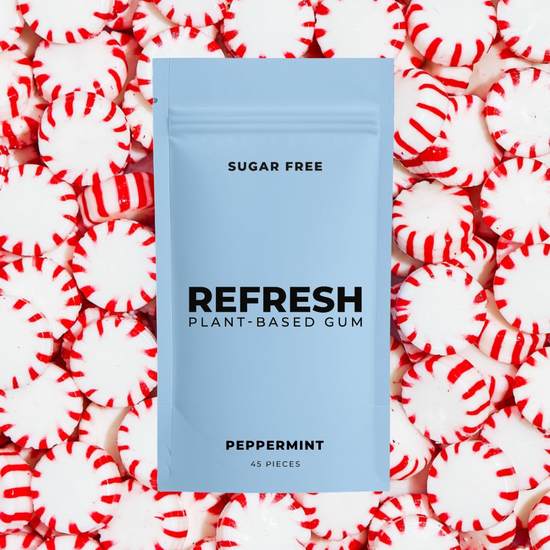 Refresh Gum sugar-free formula supports a guilt-free snack between activities.