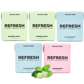 Refresh Gum variety pack displaying all flavors for on-the-go tasting