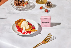 Refresh Gum vegan gluten free banner signaling clean ingredients
