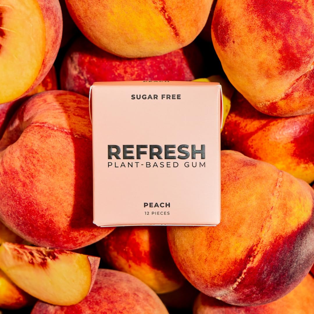Refresh Gum xylitol and stevia provide sugar-free sweetness