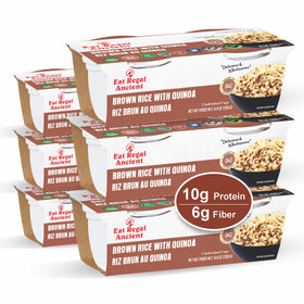 Regal brown rice quinoa cups on a plate showing nutty texture and ready-to-eat appeal